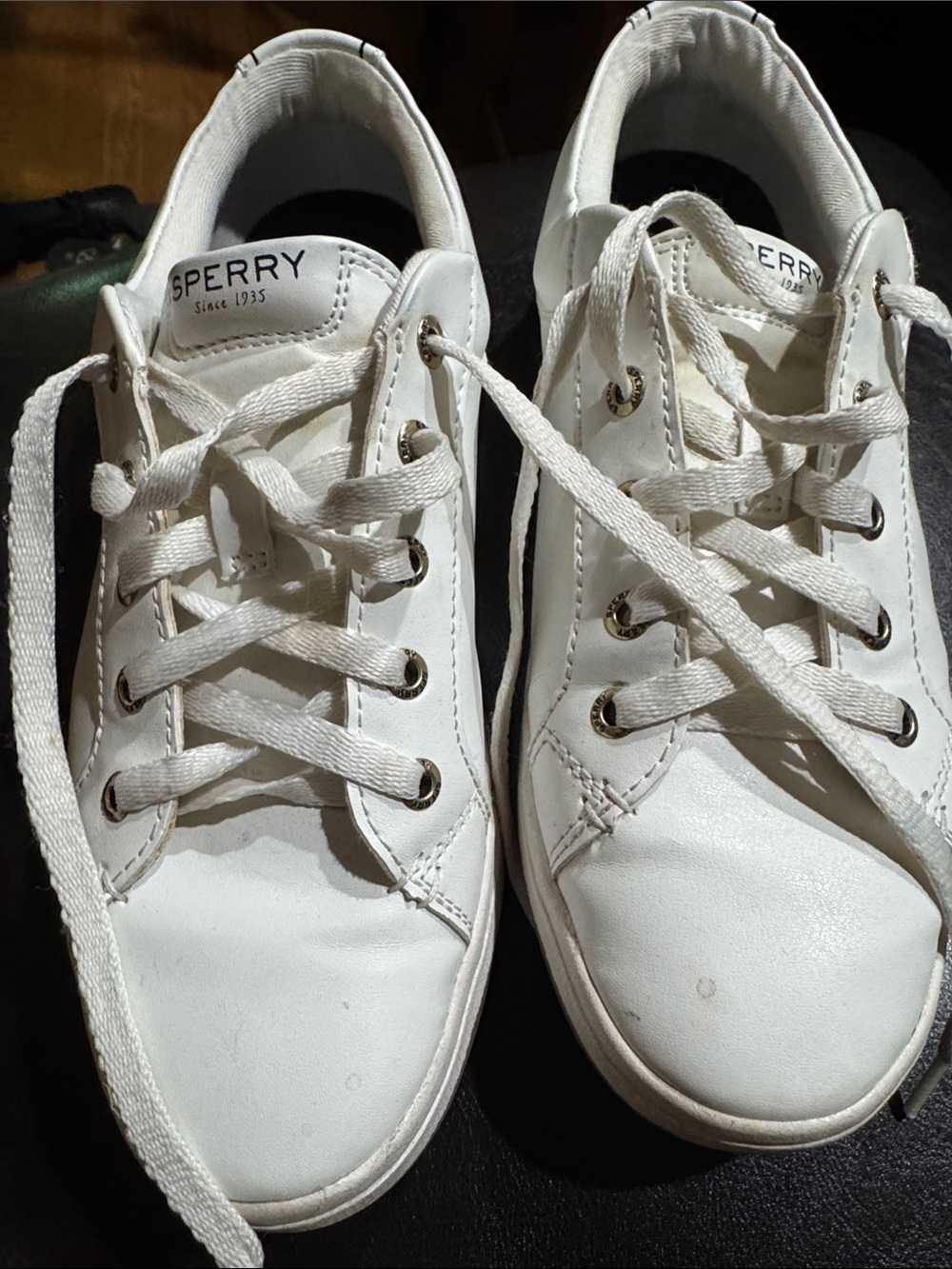 Sperry White Leather Low-Top Lace Sneakers